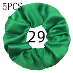 10/5 Pcs Satin Hair Scrunchies Set for Women & Girls – Soft Silk Elastic Hair Bands | Elegant Solid Color Ponytail Holders & Headwear Accessories