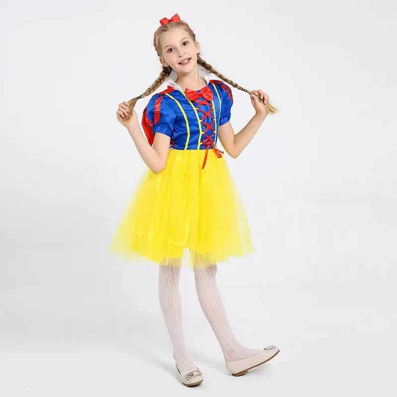 Kids Snow White Princess Costume Dress with Cape