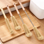 Kitchen Cleaning Tools Drink Bottles Glass Scrubbers Cleaning Brush Wooden Bottle Cleaning Brush with Long Handle