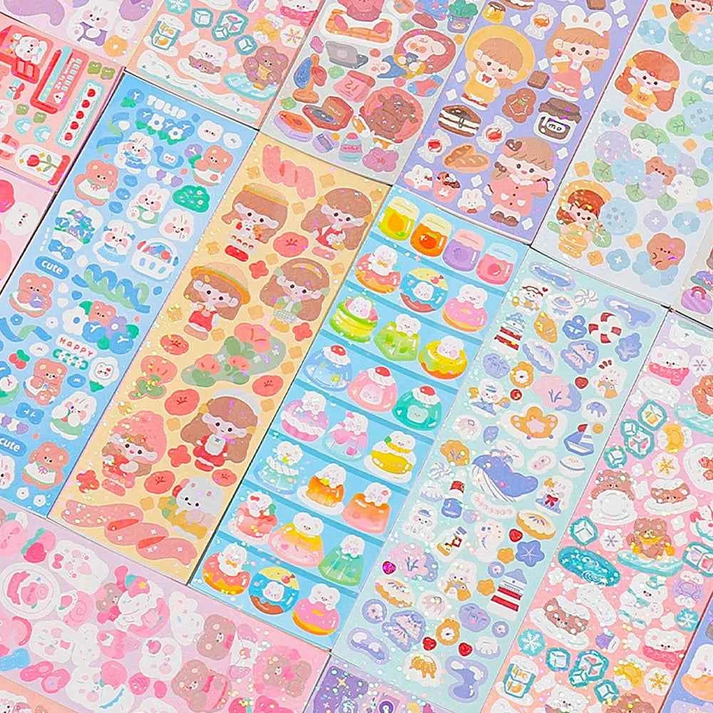 Kawaii Stickers for Kids Cute Stationary Aesthetic Diary Decoration Art Supplies Stickers for Scrapbooking Lot Korean Paper Desk