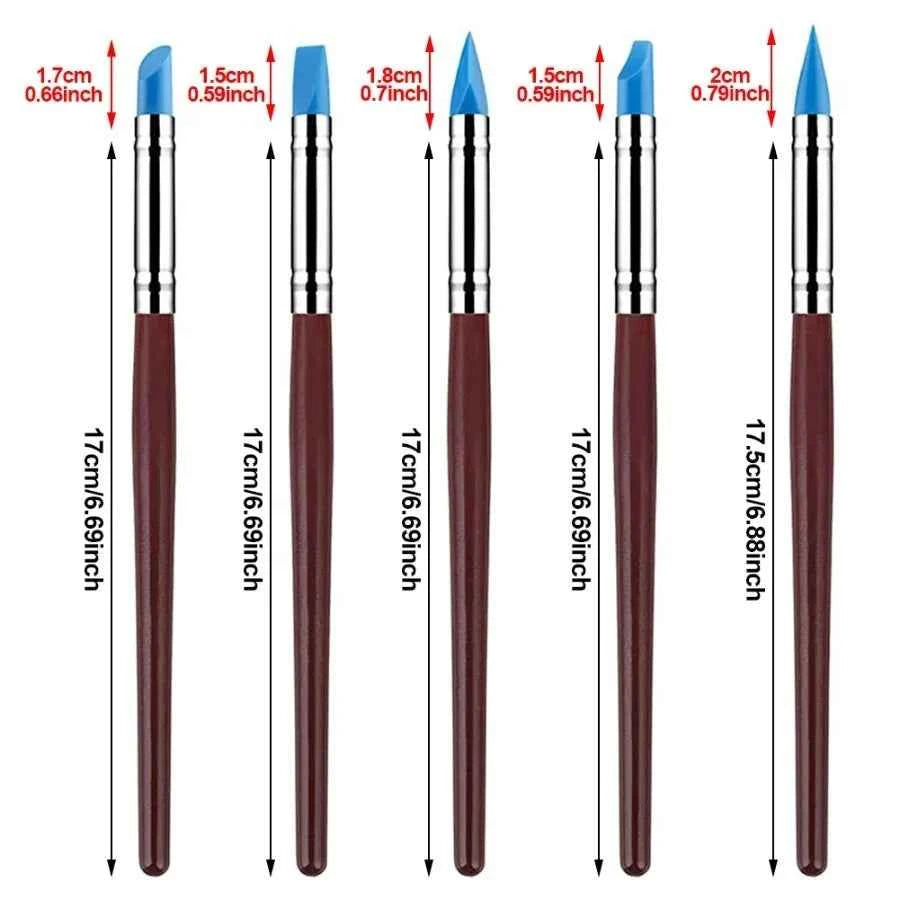 Pottery Clay Sculpture Carving Kit Pen Soft Silicone Handmade Pottery Polymer Clay DIY Cutter Clay Sculpting Tools