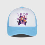 K-POP Girl Group Printed Mesh Cap, Breathable Summer Baseball Cap, Adjustable Unisex Sun Hat, Perfect for K-Pop Fans