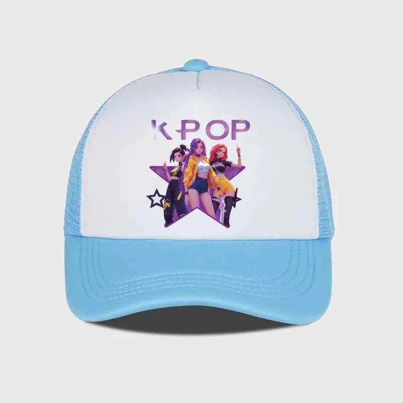 K-POP Girl Group Printed Mesh Cap, Breathable Summer Baseball Cap, Adjustable Unisex Sun Hat, Perfect for K-Pop Fans
