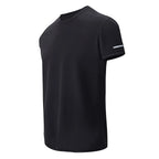 2/4/6-Pcs Four Seasons Men's Solid Color Round Neck Short Sleeve Top With Printed Cuffs Youth Sports And Leisure Fashion T-Shirt