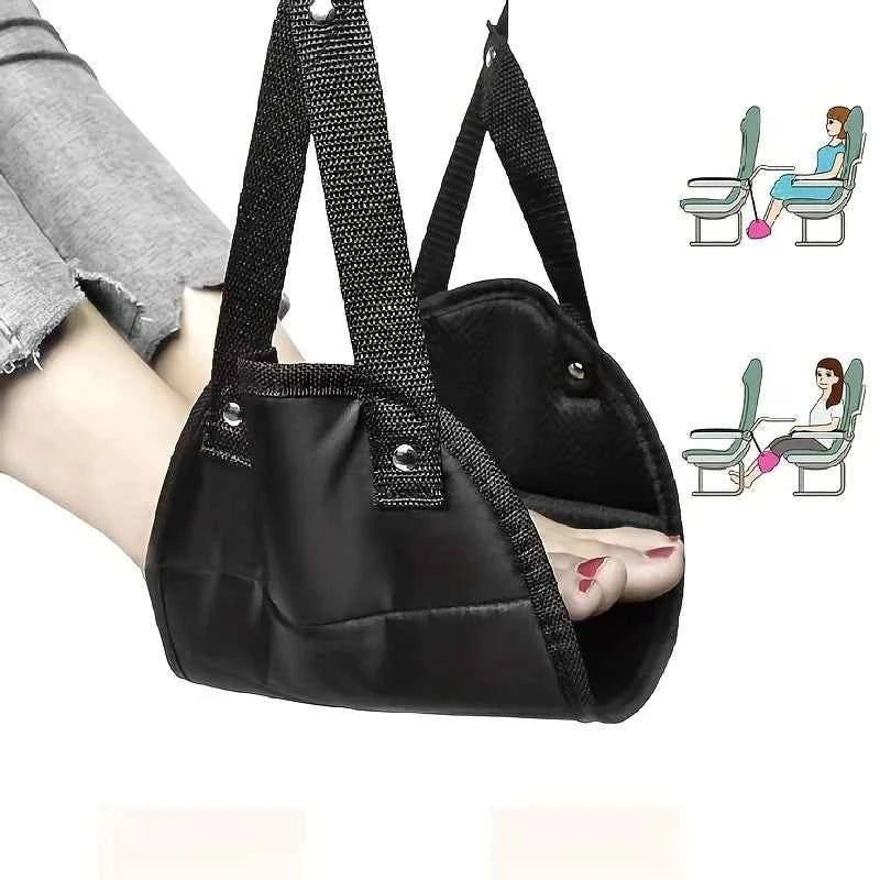 Airplane Footrest With Adjustable Strap, Portable Hammock Leg Rest, Perfect Travel Accessories