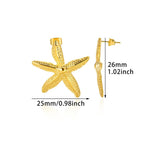 Vintage Summer Starfish Stainless Steel Stud Earrings For Women Simple Star Shell Earrings Stud Ocean Party Jewelry Gift 2025
