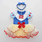 Baby Romper Tutu Dress with Headband Infant Baby Girl Princess Clothes Cute Design Kids Dress Halloween Party Costumes Outfit