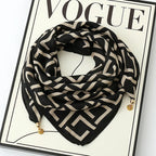 Luxury Magnetic Buckle Silk Scarf Women Print Square Scarf For Autumn Winter Warmth And Cold Resistance Fashionabl Scarves