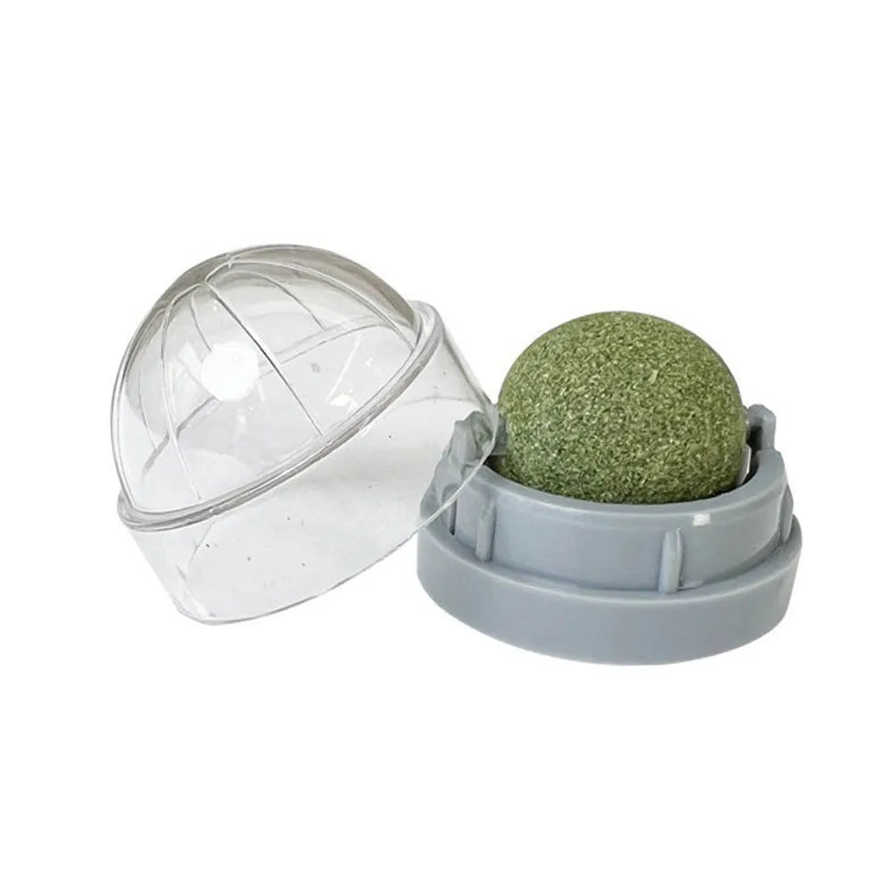 The Catnip Cat Wall Stick-on Ball Toy Scratchers Treats Healthy Natural Removes Balls to Promote Digestion Cat Grass Snack - WTN Essentials 