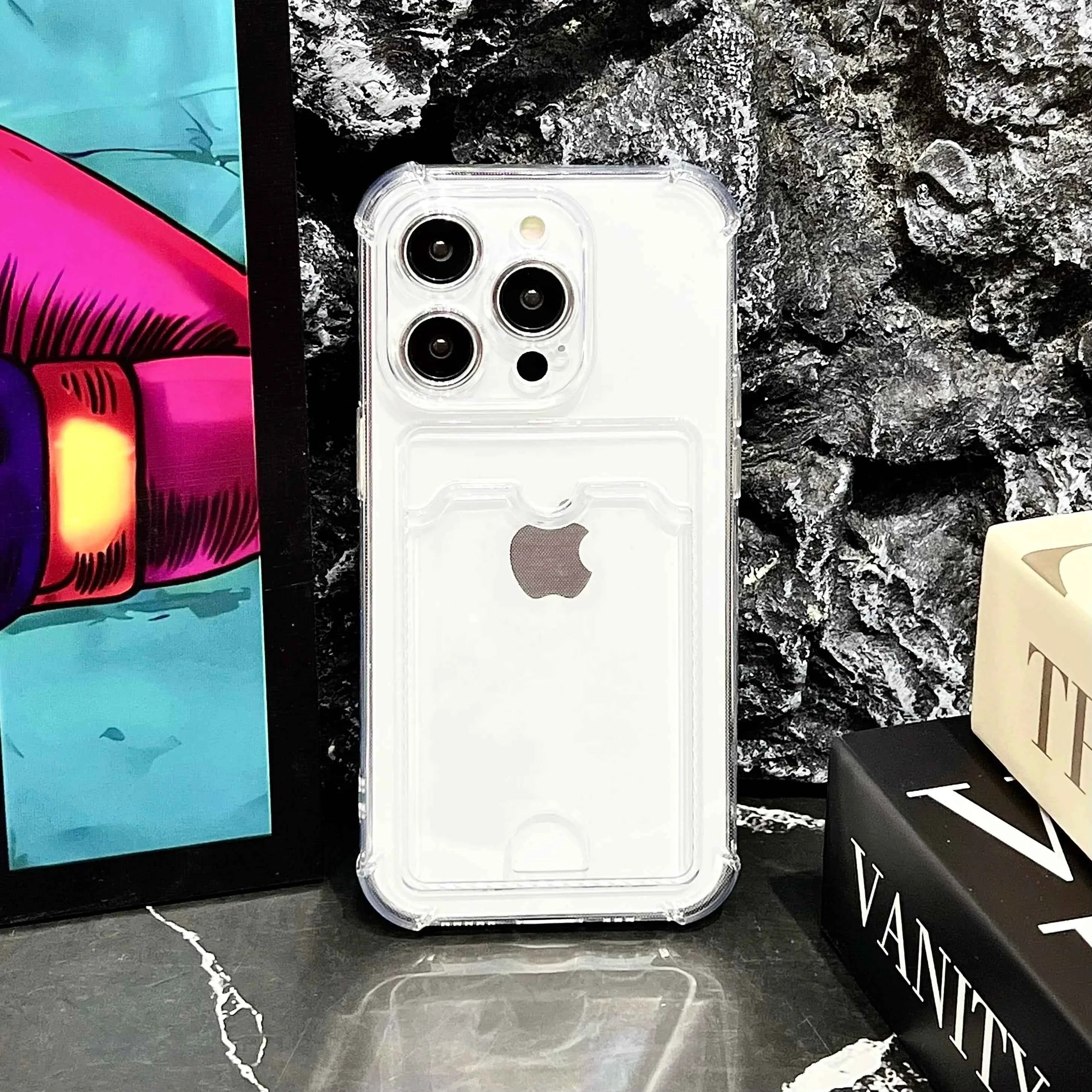 Transparent Card Holder Bag Case For iPhone 17 16 15 14 Plus 13 12 11 Pro Max Slot Wallet Back Cover For iPhone Shockproof Case