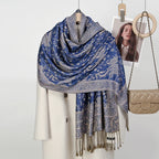 Ethnic Paisley Embroidery Viscose Hijab Retro Cashew Cotton Muslim Women Scarf Wraps Ladies Elegant Shawls Turban Headscarf