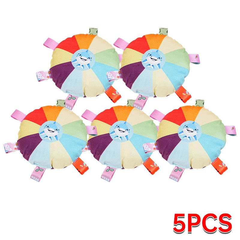 Rainbow Plush Flying Saucer Dog Toy – Interactive Chew & Training Disc