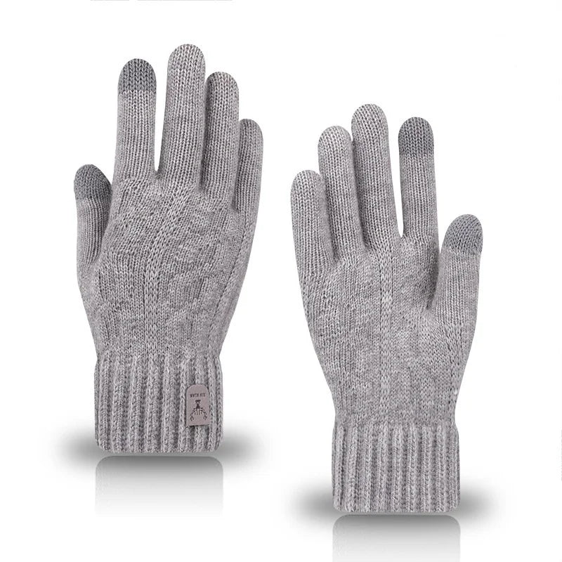  4colors Winter Warm Gloves Touchscreen Unisex Knit Finger Gloves Machine Washable Ideal for Travel Cycling Sports