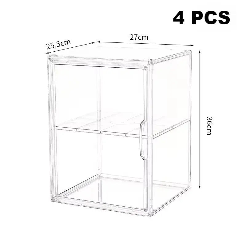 1/2/3/4PCS Acrylic Clear Display Storage Box for Fingures Foldable Display Case for Figurines Dolls Action Figure Organizer box