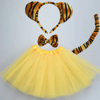 Animals  Children  Headband Tutu Skirt Tail Bow Kids  Girl Party Props Elephant Tiger Fox     Halloween Costume Cosplay