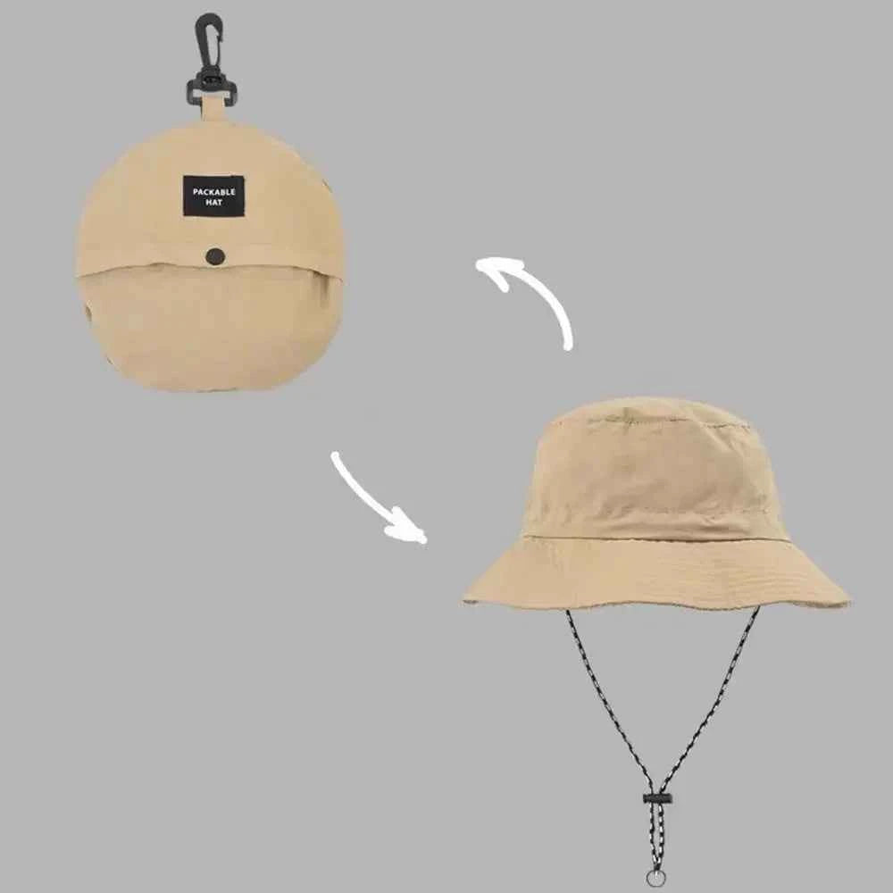 Summer Sun Protection Waterproof Bucket Hat Camping Hiking Cap With Storage Bag Anti-UV Sun Hat Mountaineering Caps Panama Hat
