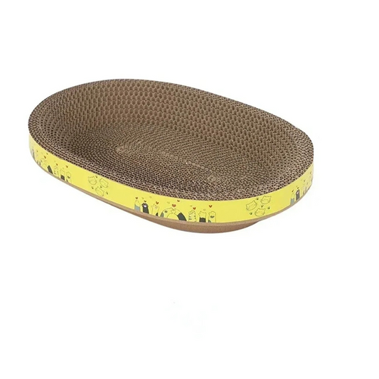 Cat Scratching Board – Oval Corrugated Claw Toy & Furniture Protector