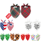 2PCS Christmas Dog Bandanas – Red and Green Plaid with Tassels