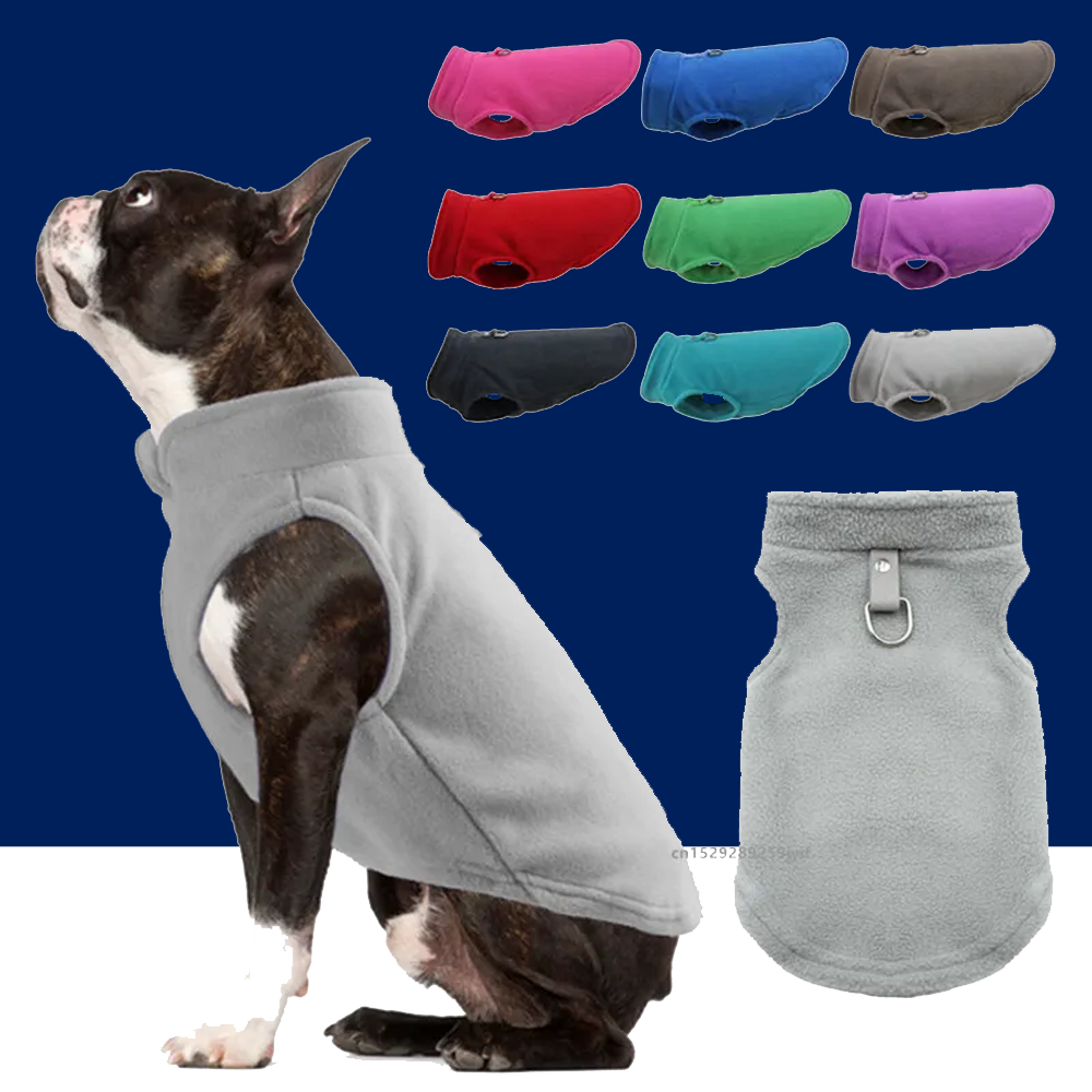 Winter Warm Dog Jacket with D-Ring – Cozy Pet Vest for Small Dogs & Cats