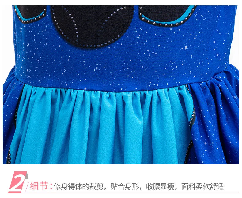 Kids Girls Princess Dress – Stitch Cartoon Inspired Costume Dress