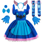 Kids Girls Princess Dress – Stitch Cartoon Inspired Costume Dress