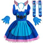 Kids Girls Princess Dress – Stitch Cartoon Inspired Costume Dress