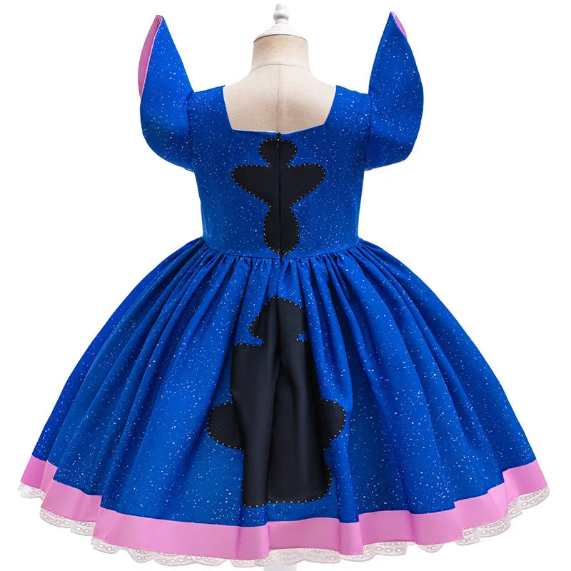 Kids Girls Princess Dress – Stitch Cartoon Inspired Costume Dress