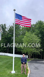 Double Row Solar Flagpole Top Light | 40 LED Automatic Flag Illumination