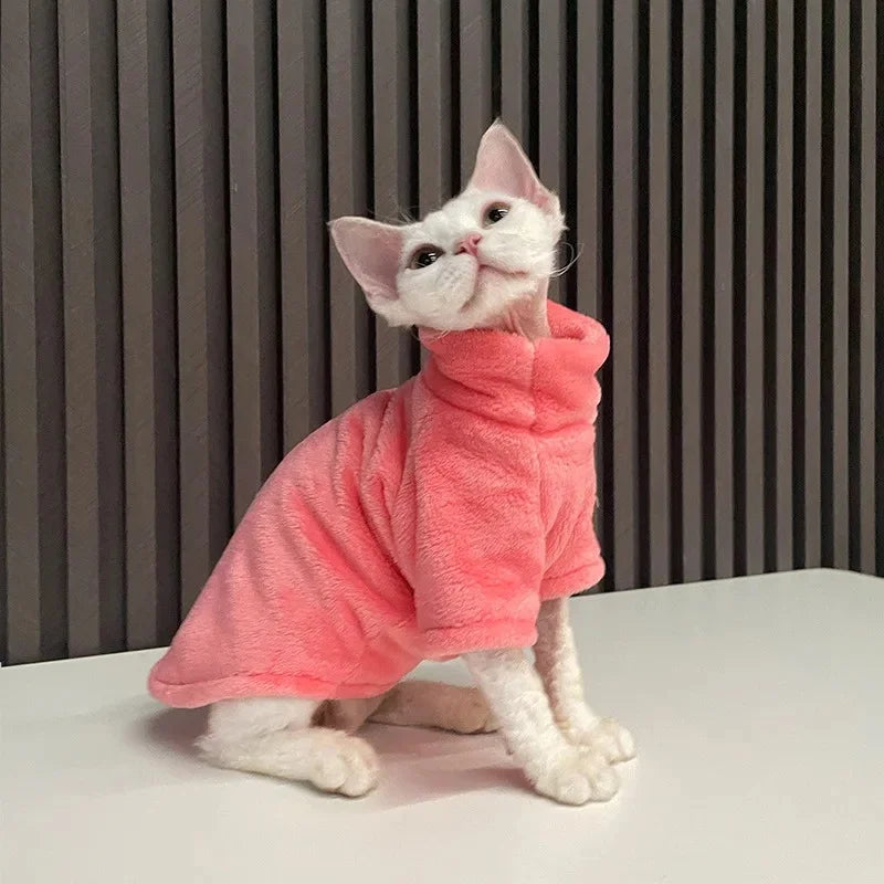 Soft Coral Velvet Hairless Cat Clothes Vest