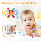 Soft Silicone Baby Rattle & Teething Ball – Manhattan-Style Sensory Toy for Infants (0-12 Months)