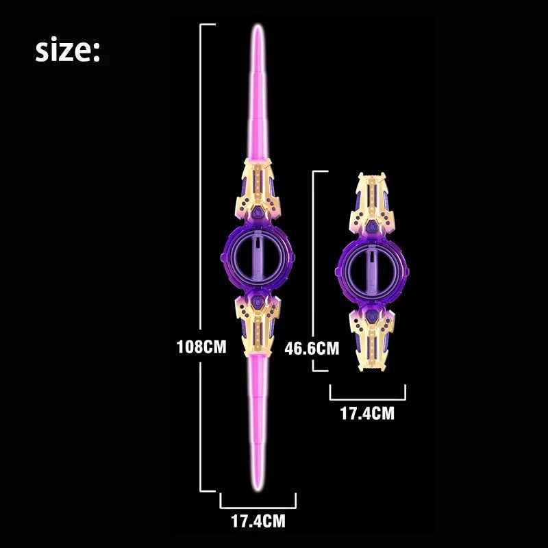 Outdoor Toy Bright Rotate Sword Multi-Color Flash LED Light Shine Cosplay Sword Toy Party Family Interactive Toy For Kids Adult