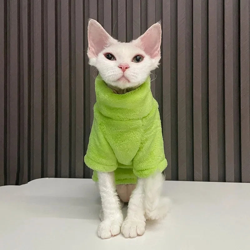 Soft Coral Velvet Hairless Cat Clothes Vest