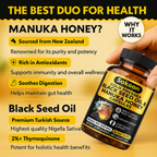 Black Seed Oil & Manuka Honey Capsules | Halal Immune Support