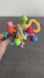 Soft Silicone Baby Rattle & Teething Ball – Manhattan-Style Sensory Toy for Infants (0-12 Months)