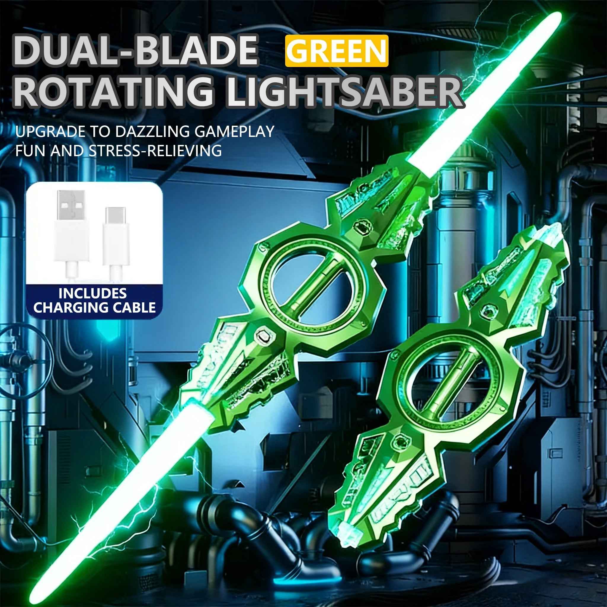 Outdoor Toy Bright Rotate Sword Multi-Color Flash LED Light Shine Cosplay Sword Toy Party Family Interactive Toy For Kids Adult